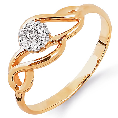 Кольцо, золото, бриллиант, Т131013623